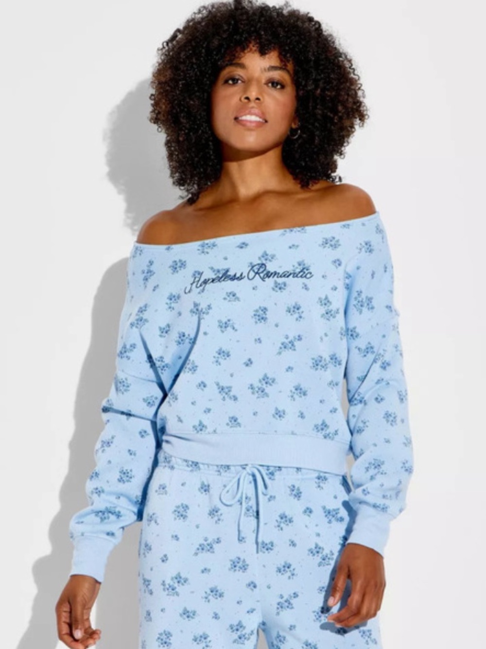 MIGHTY FINE Hopeless Romantic Blue Floral Sweatshirt - Various Sizes NWT 💙🌸🏷️